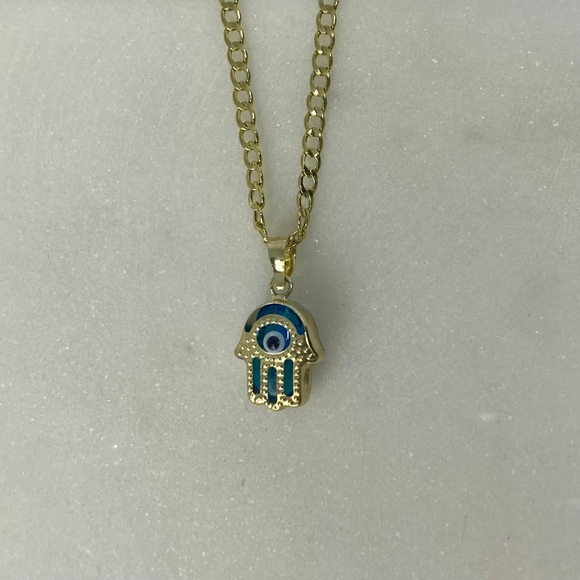 10k gold evil eye necklace - Picture 1 of 1